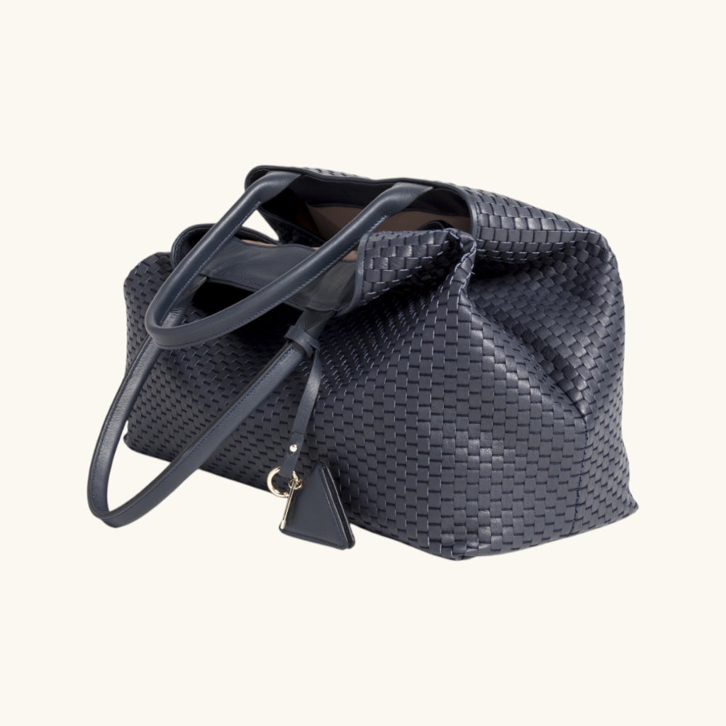"60" Large Woven Leather Tote Bag