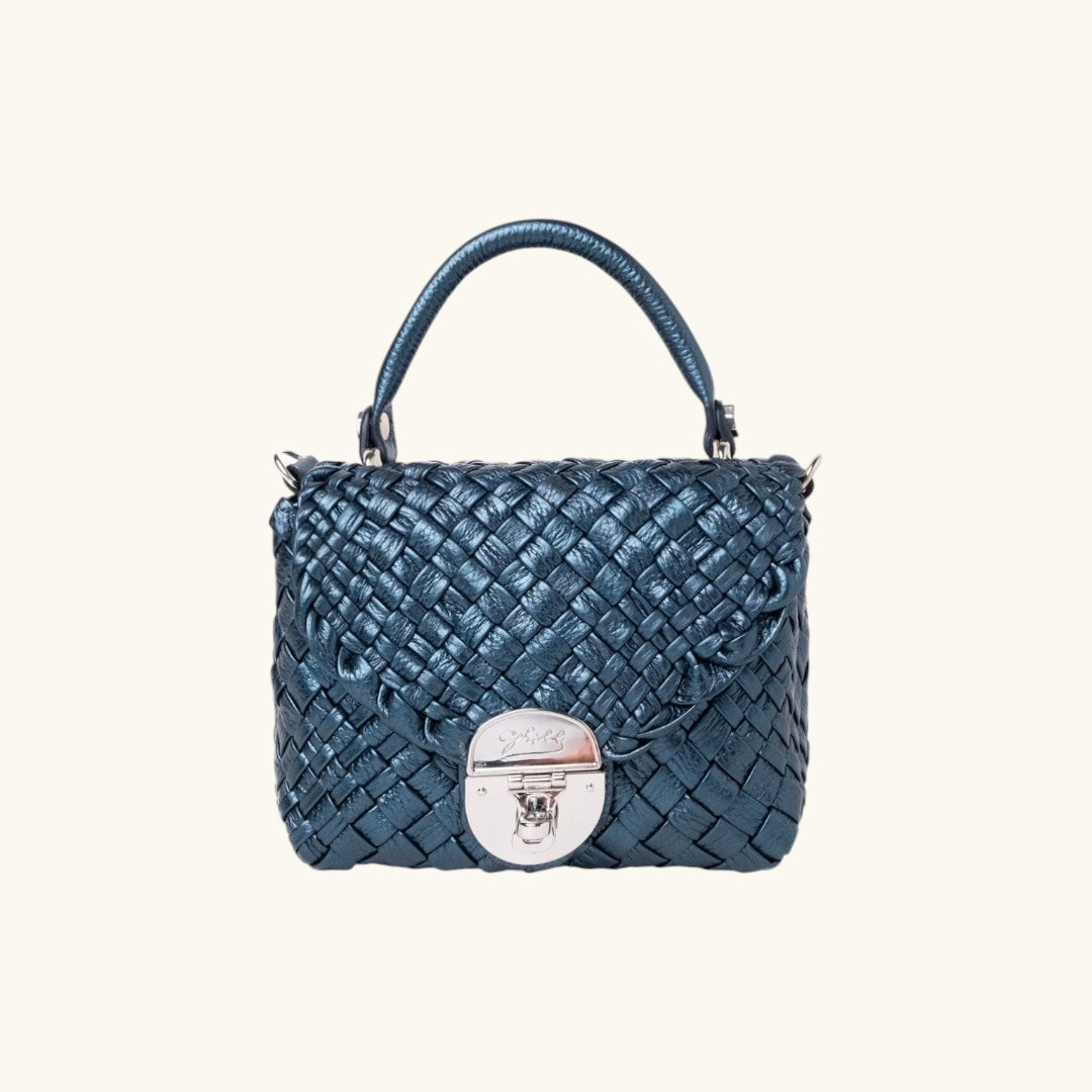 Italian Woven Leather Handbag | Ghibli handcrafted bag