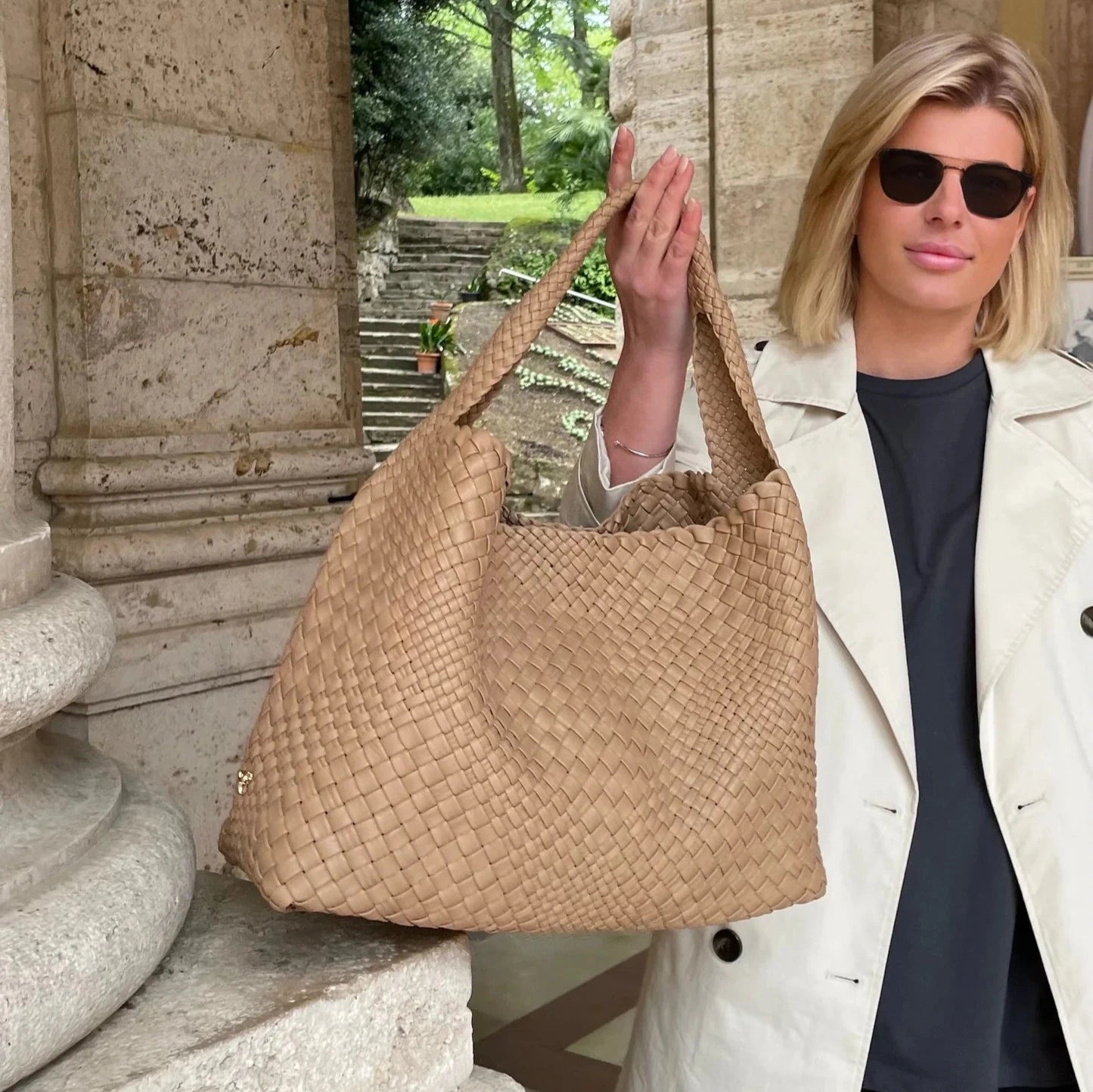 Woven Leather Handbag | Ghibli handcrafted bag