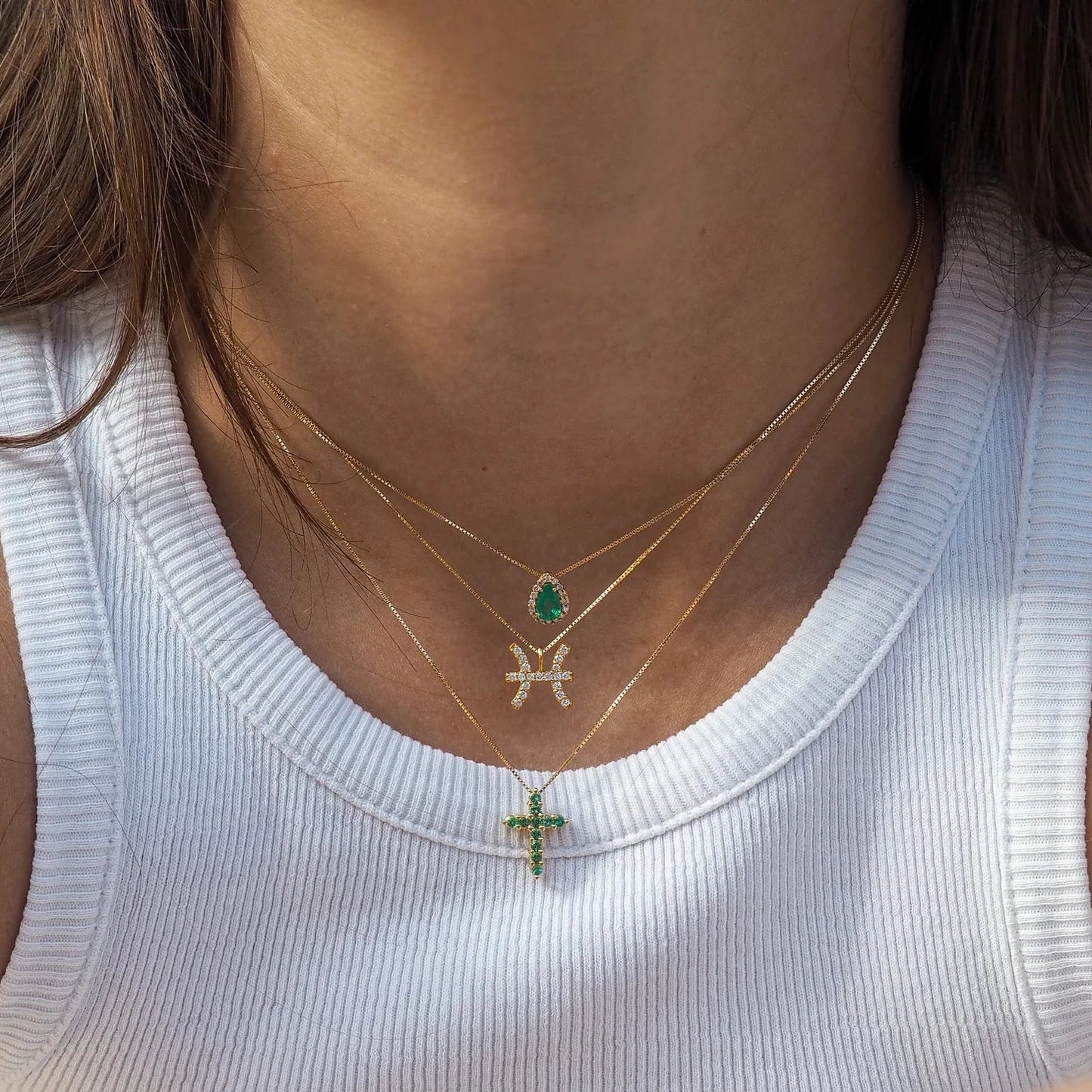 GOTHIC CROSS - 18k gold and emerald