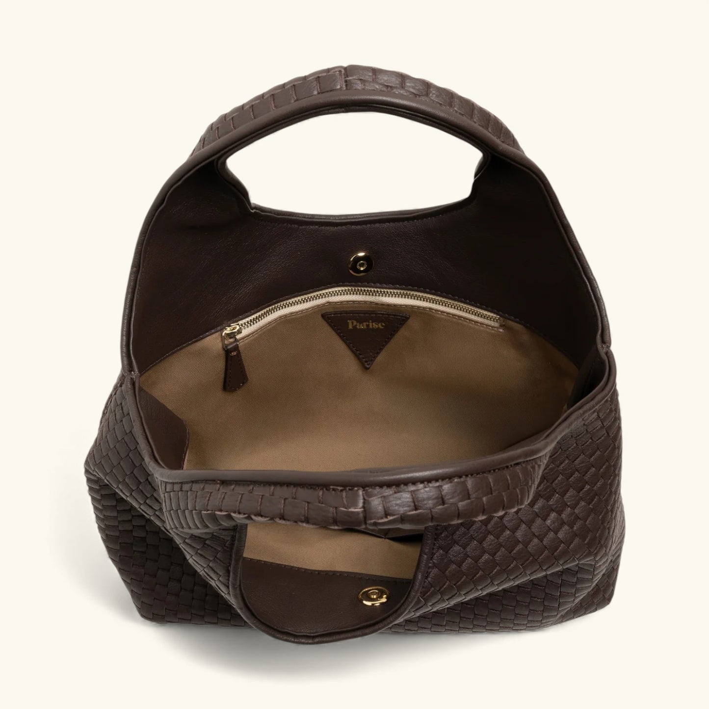 "1312" Woven Leather Hobo Bag