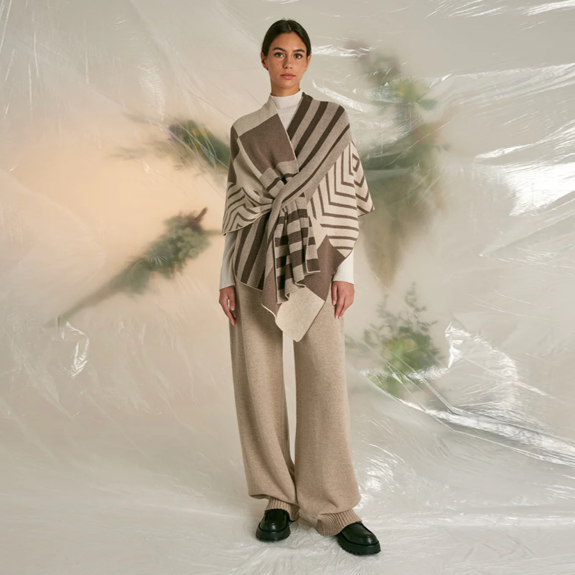 MANTELLA DOUBLE INCROCIATA JAQUARD