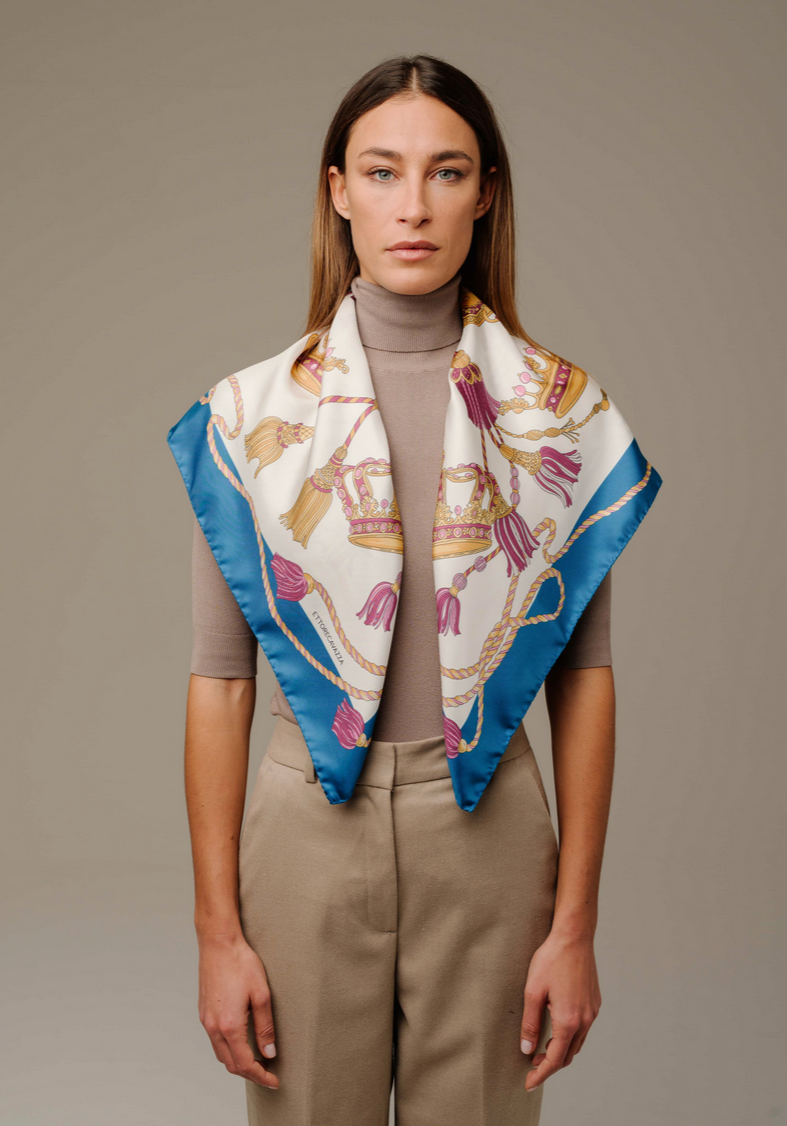 ROYAL BLUE - 90x90 Silk Twill Scarf