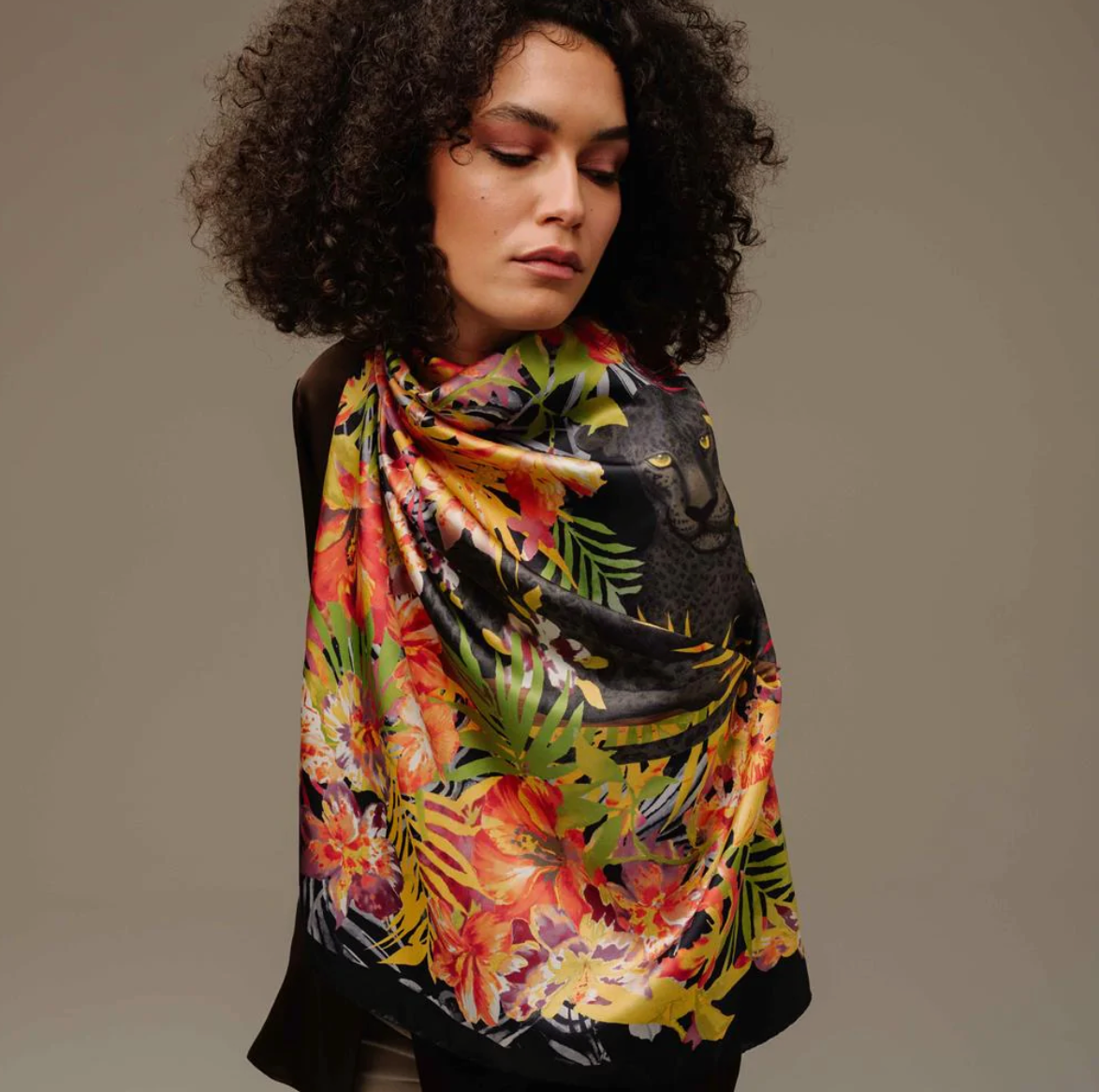 SAVAGE BLACK - 90x90 Silk Twill Scarf