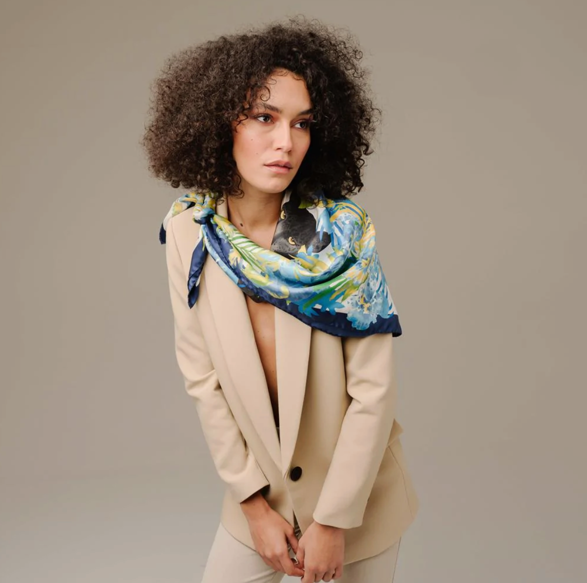 SAVAGE BLU - 90x90 Silk Twill Scarf