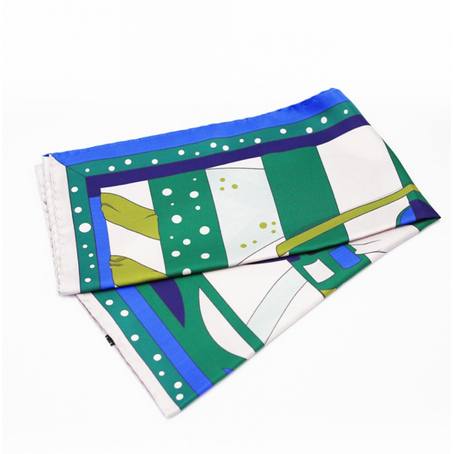 STRIPED - 90x90 Silk Twill Scarf