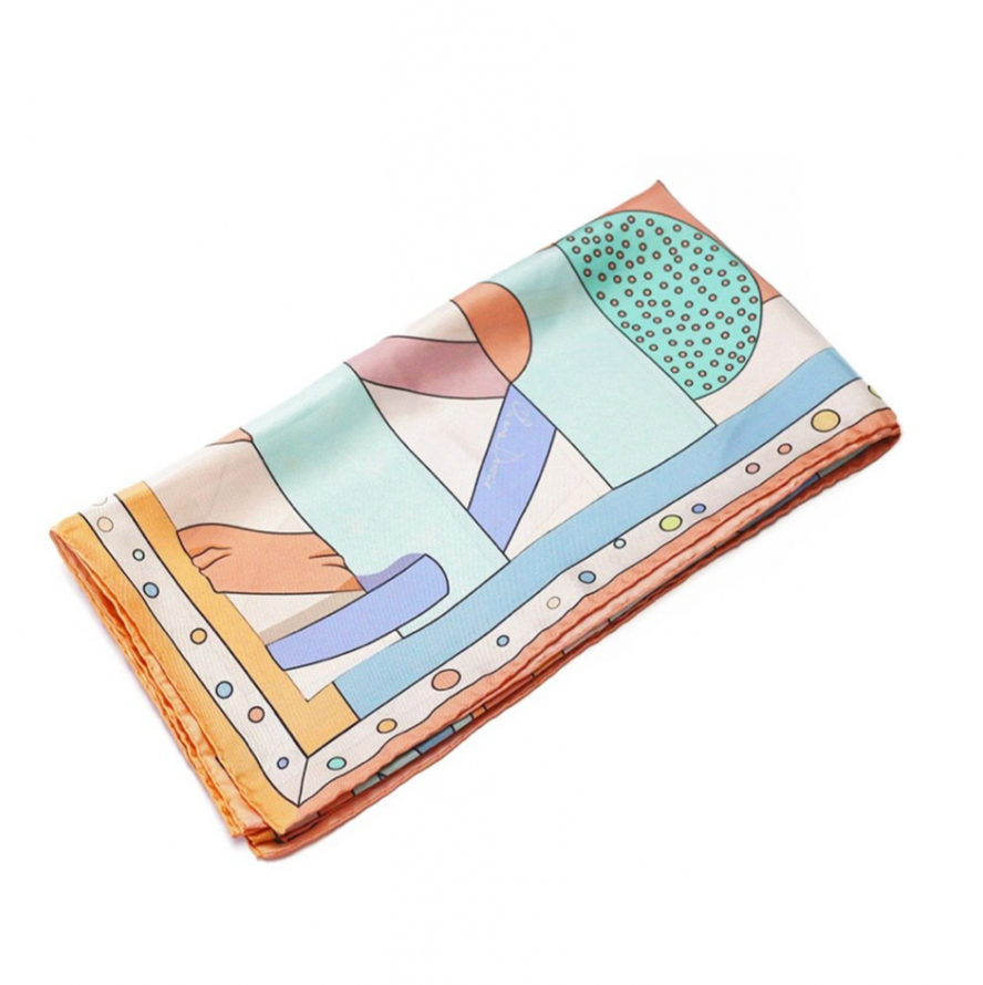 STRIPED - 90x90 Silk Twill Scarf