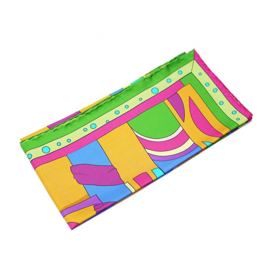 STRIPED - 90x90 Silk Twill Scarf