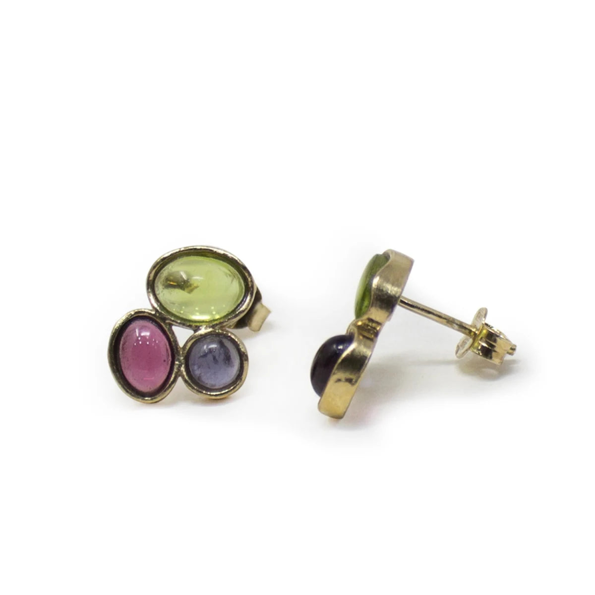 Cosmo Gold-Plated Multicolor Stud Earrings