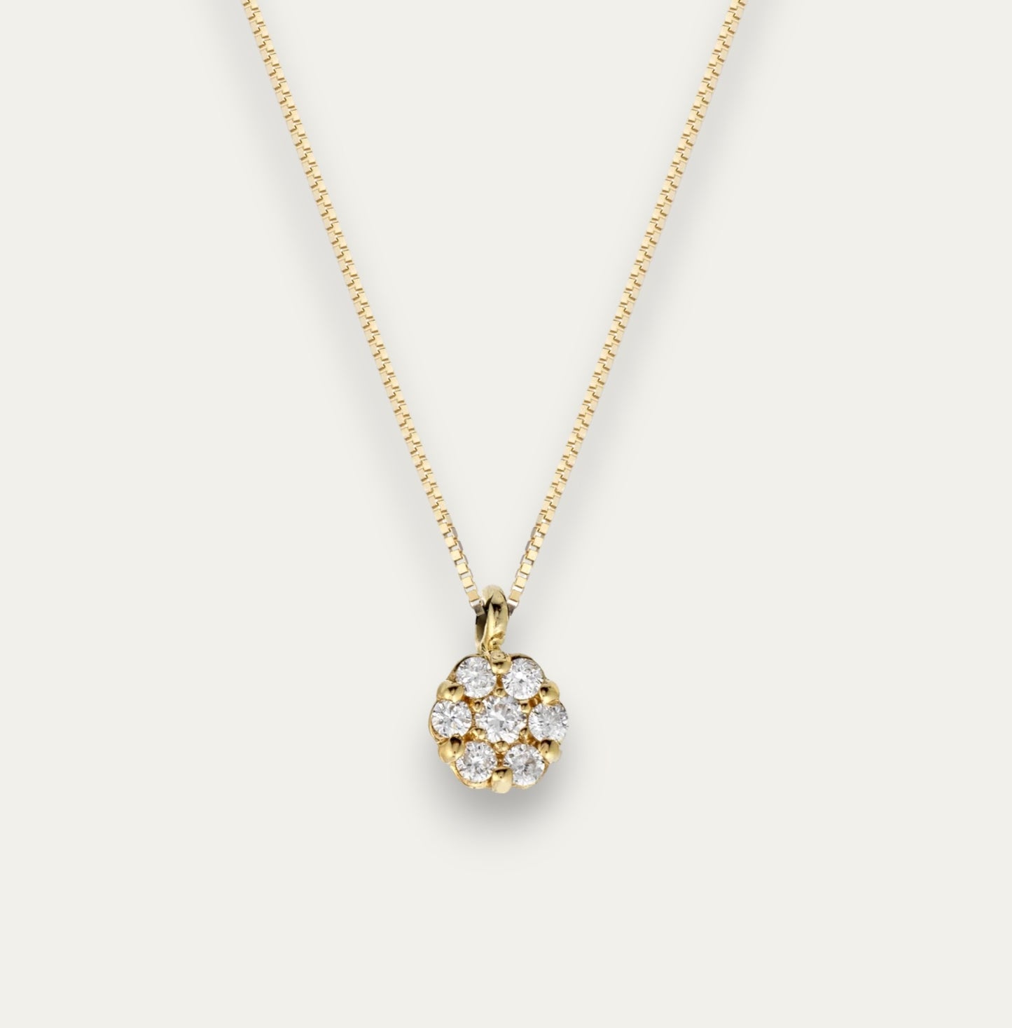 Diamond Flower - 18k Gold Necklace