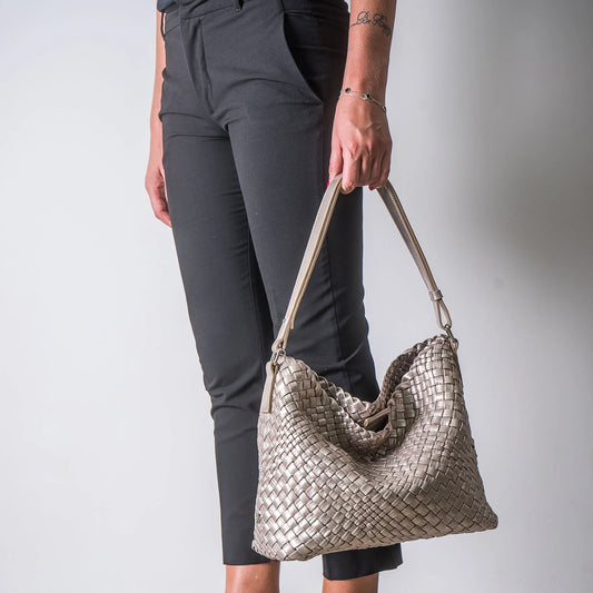 LAURA - Customizable Woven Leather Tote Bag