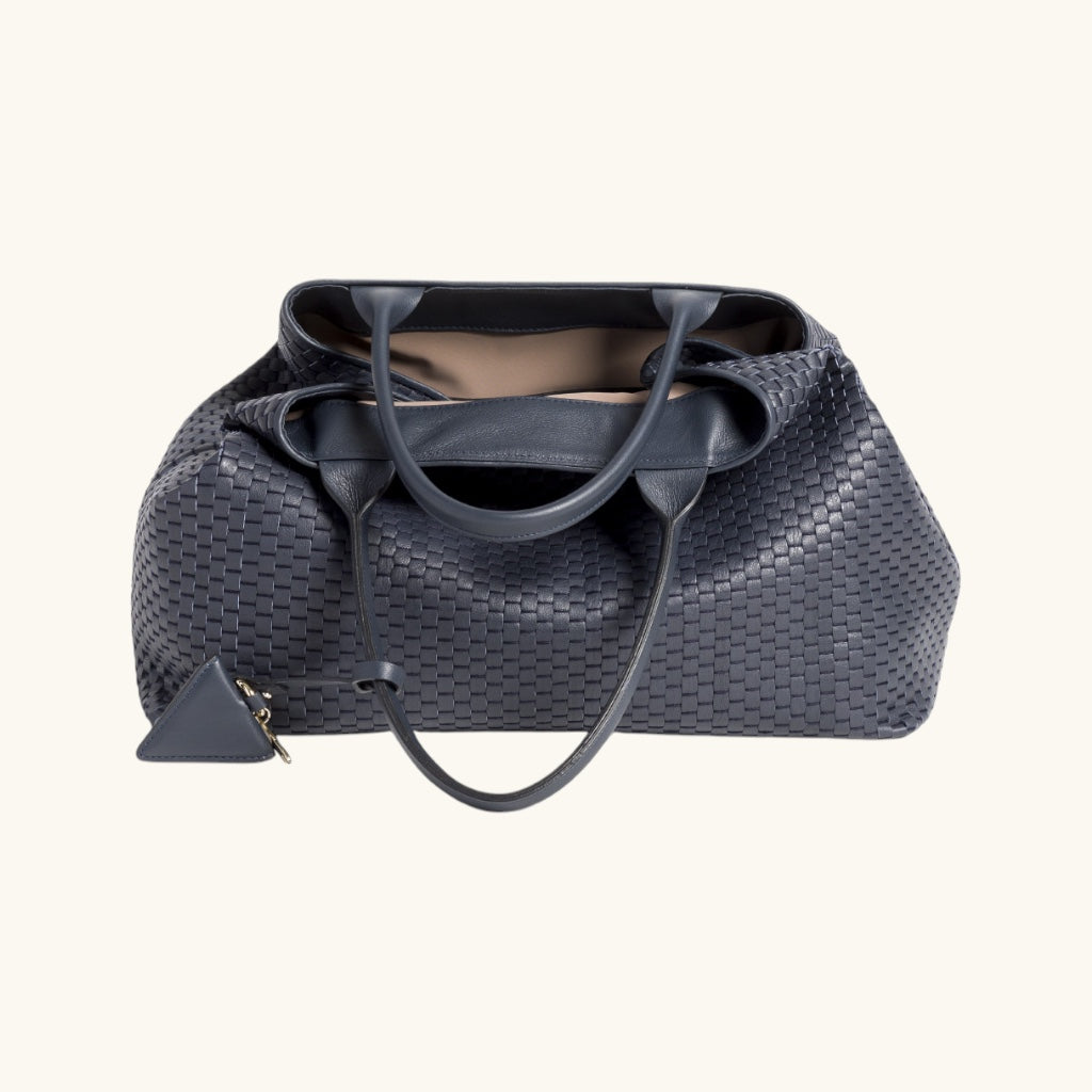 "60" Large Woven Leather  Tote Bag