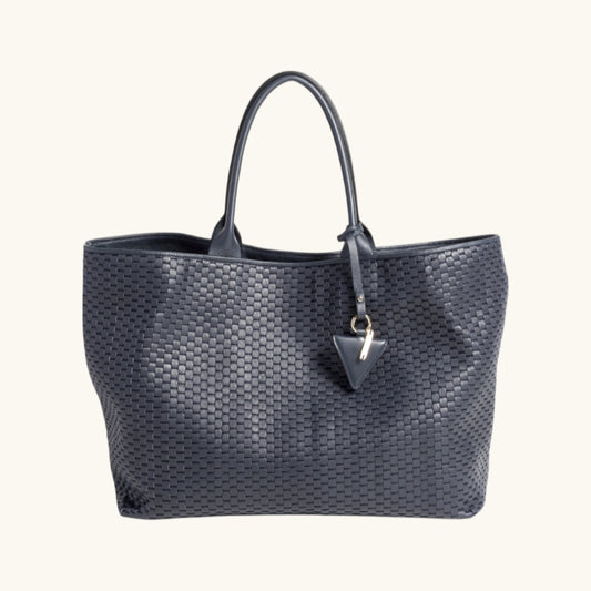 "60" Large Woven Leather  Tote Bag