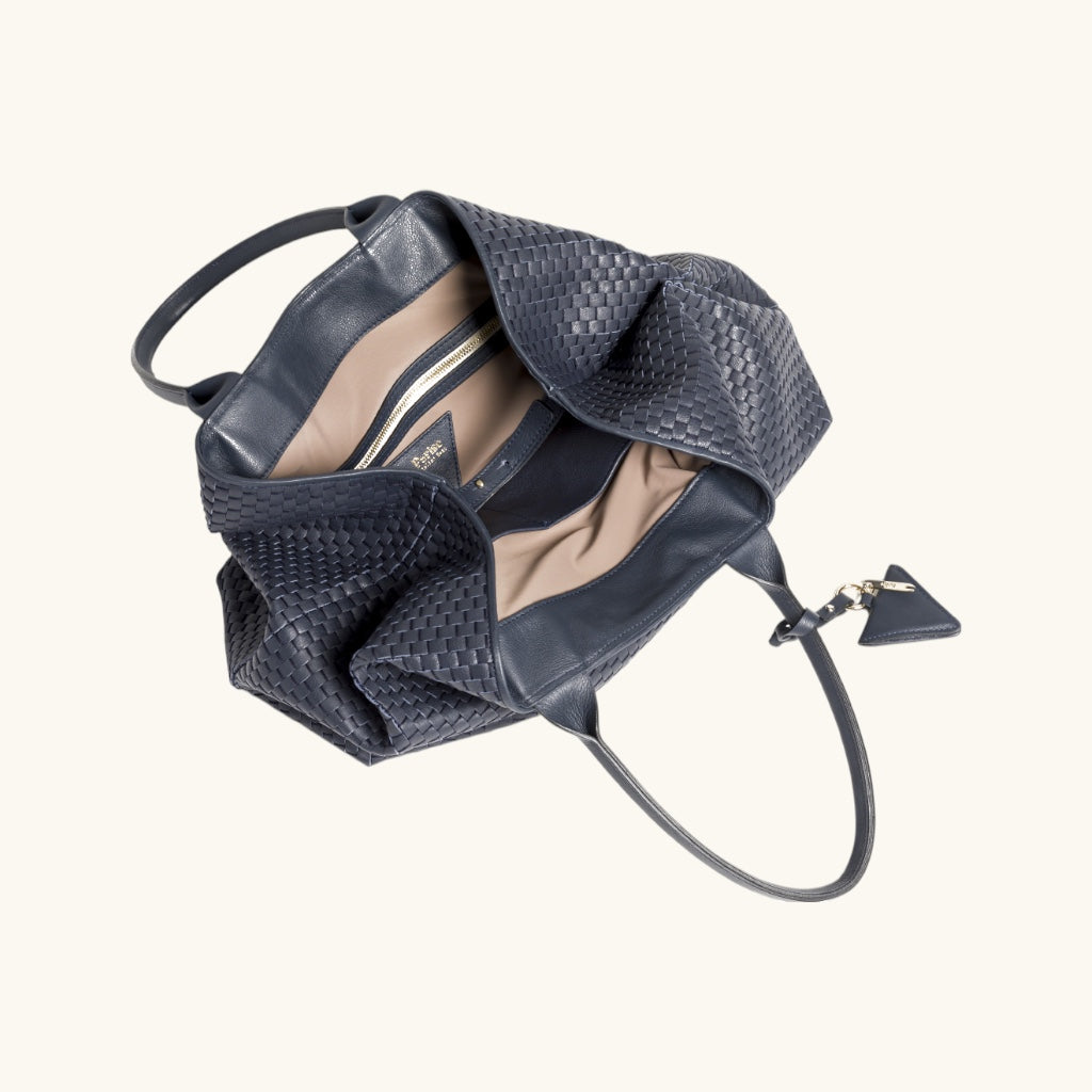 "60" Large Woven Leather  Tote Bag