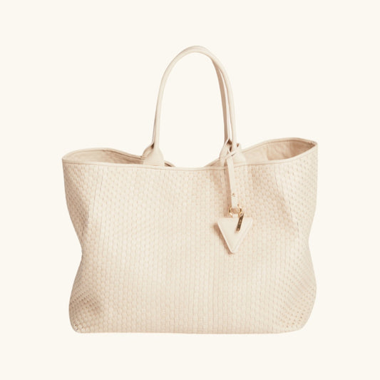 "60"  Large Woven Leather Tote Bag