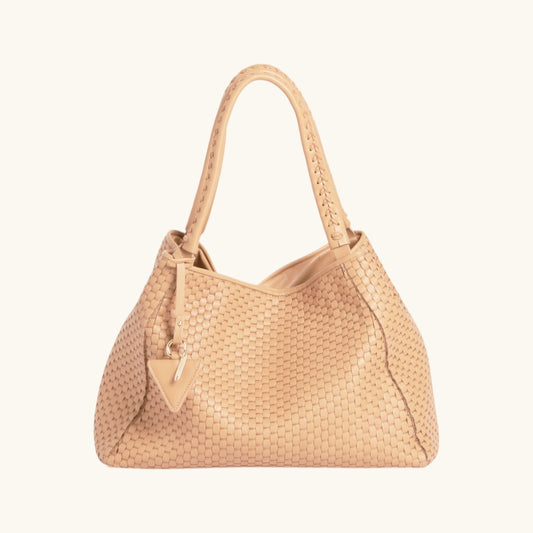 "09" PLAIN Woven Leather Tote Bag