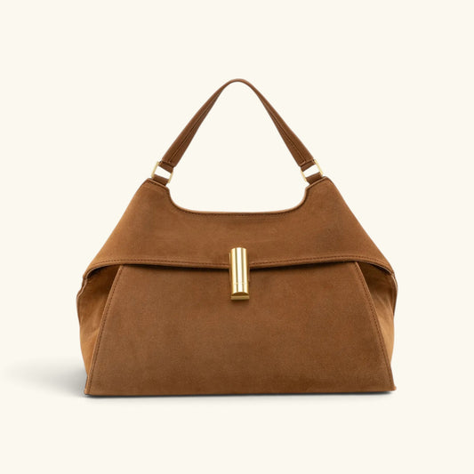 EMMA LARGE – Italian Suede Leather Handbag
