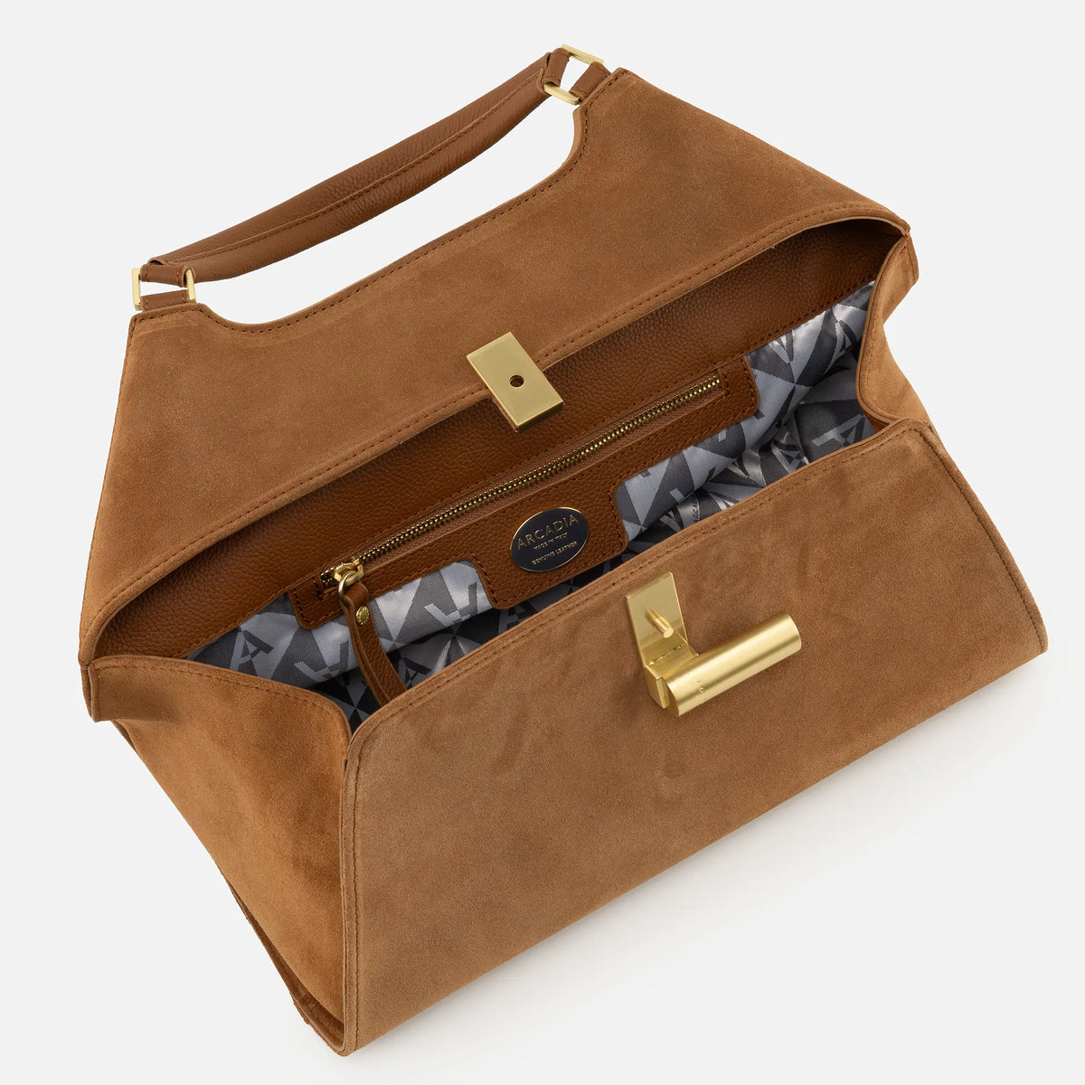 EMMA LARGE – Italian Suede Leather Handbag