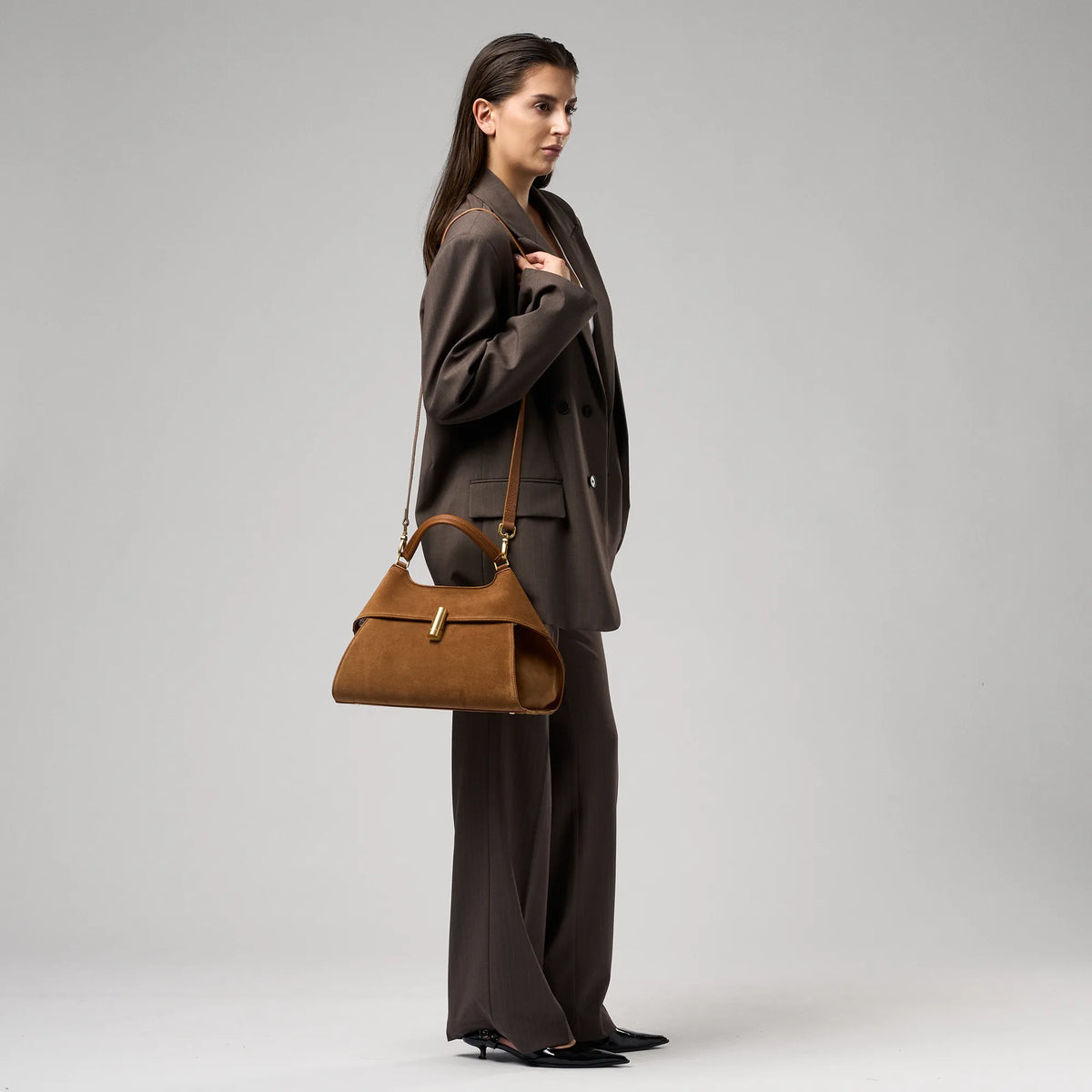 EMMA LARGE – Italian Suede Leather Handbag