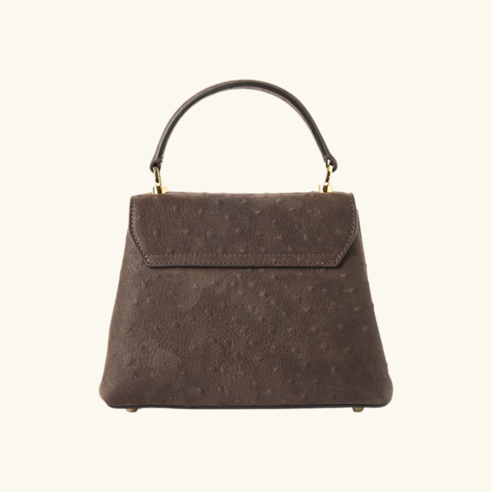 Carbotti Diana - Italian Designer Leather Handbag - Ostrich Print
