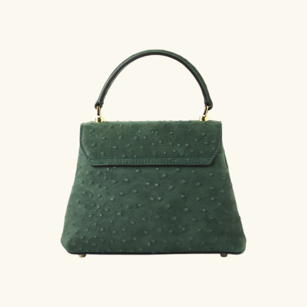 Carbotti Diana - Italian Designer Leather Handbag - Ostrich Print