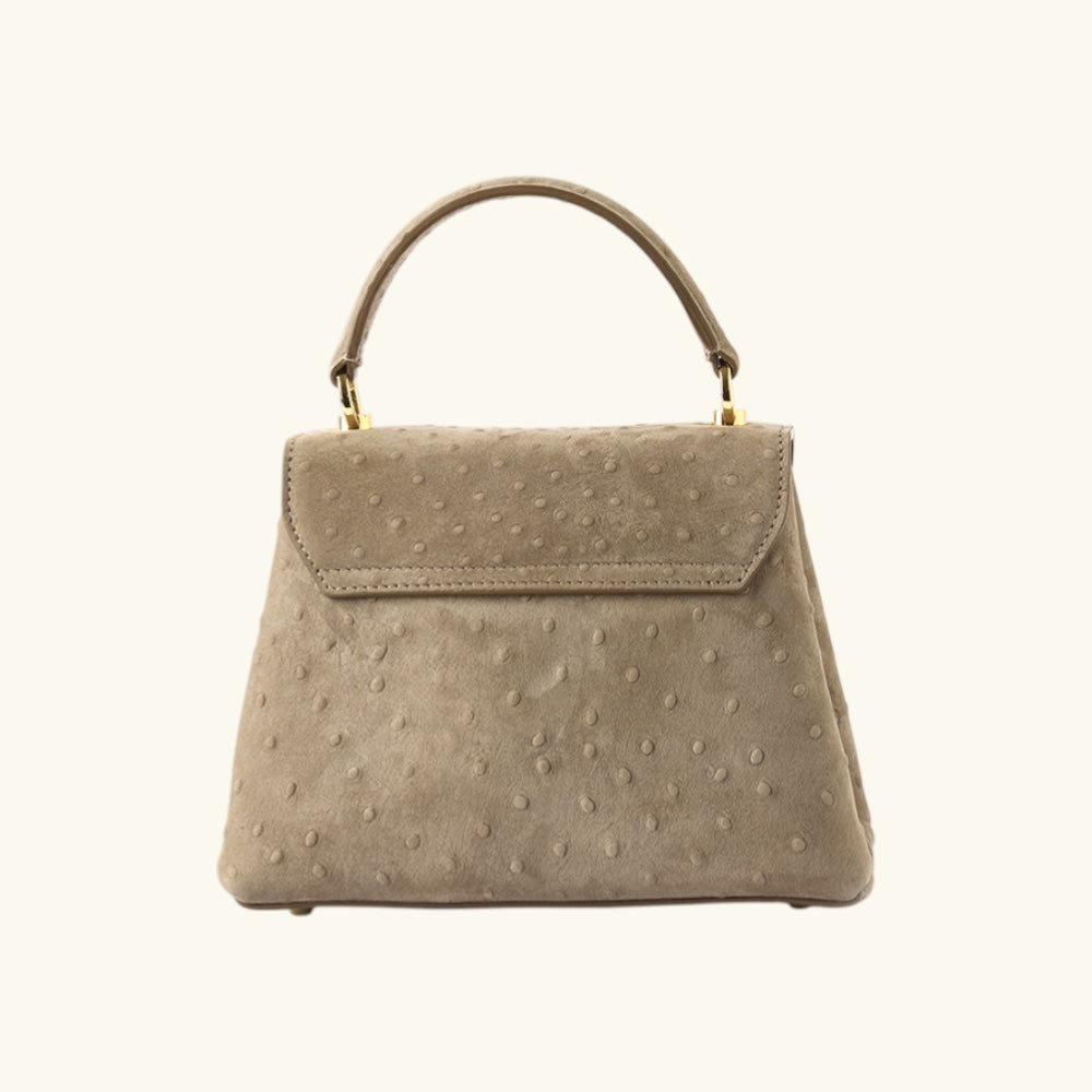 Carbotti Diana - Italian Designer Leather Handbag - Ostrich Print