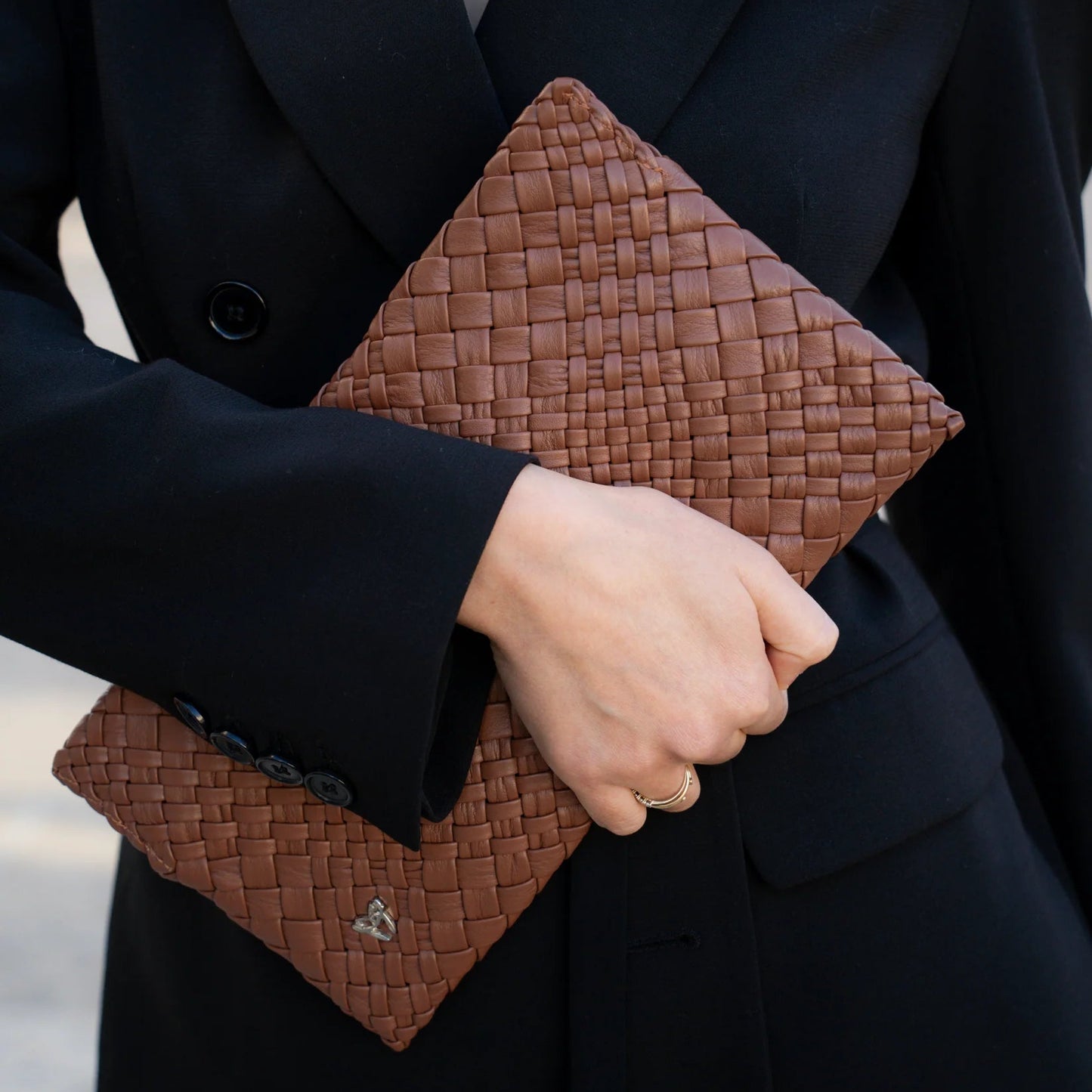 JESSY - Customizable Woven Leather Clutch- Pre -Order Now!
