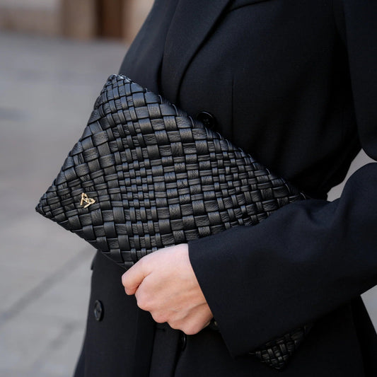JESSY - Customizable Woven Leather Clutch- Pre -Order Now!