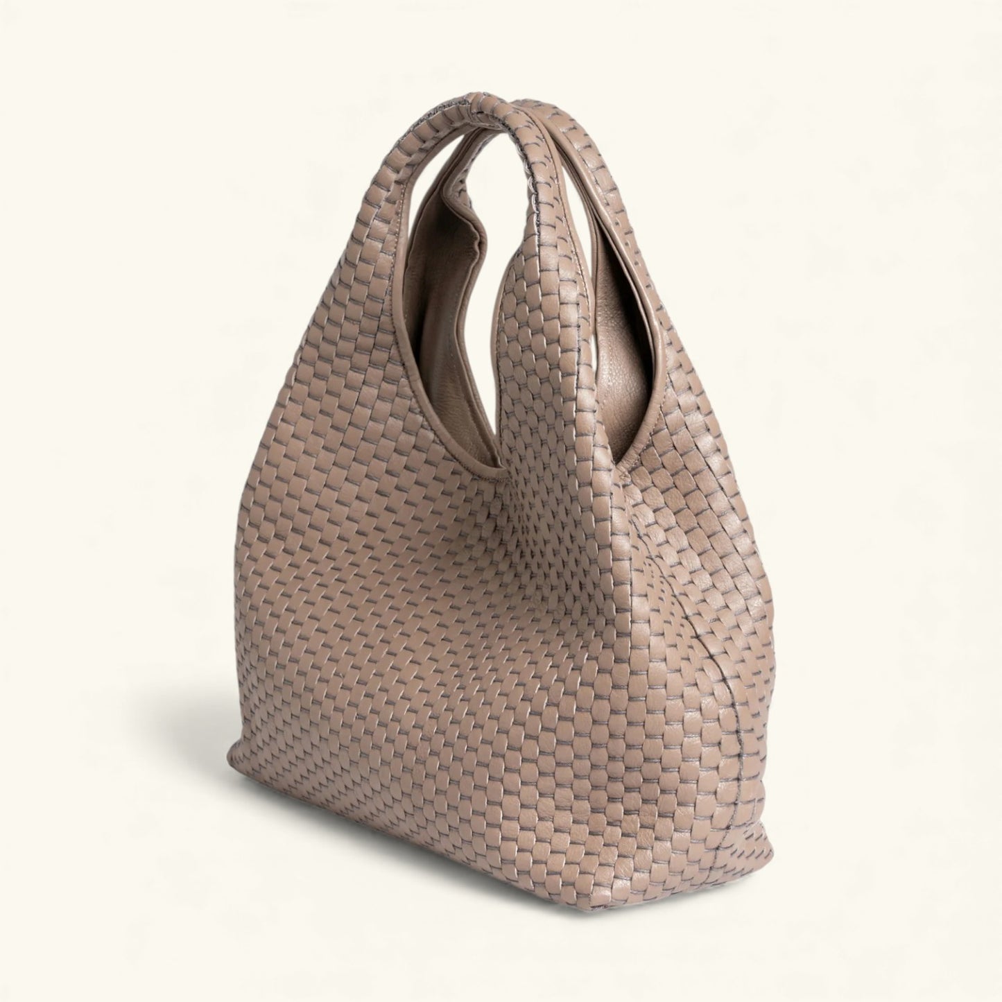 "1312" Woven Leather Hobo Bag
