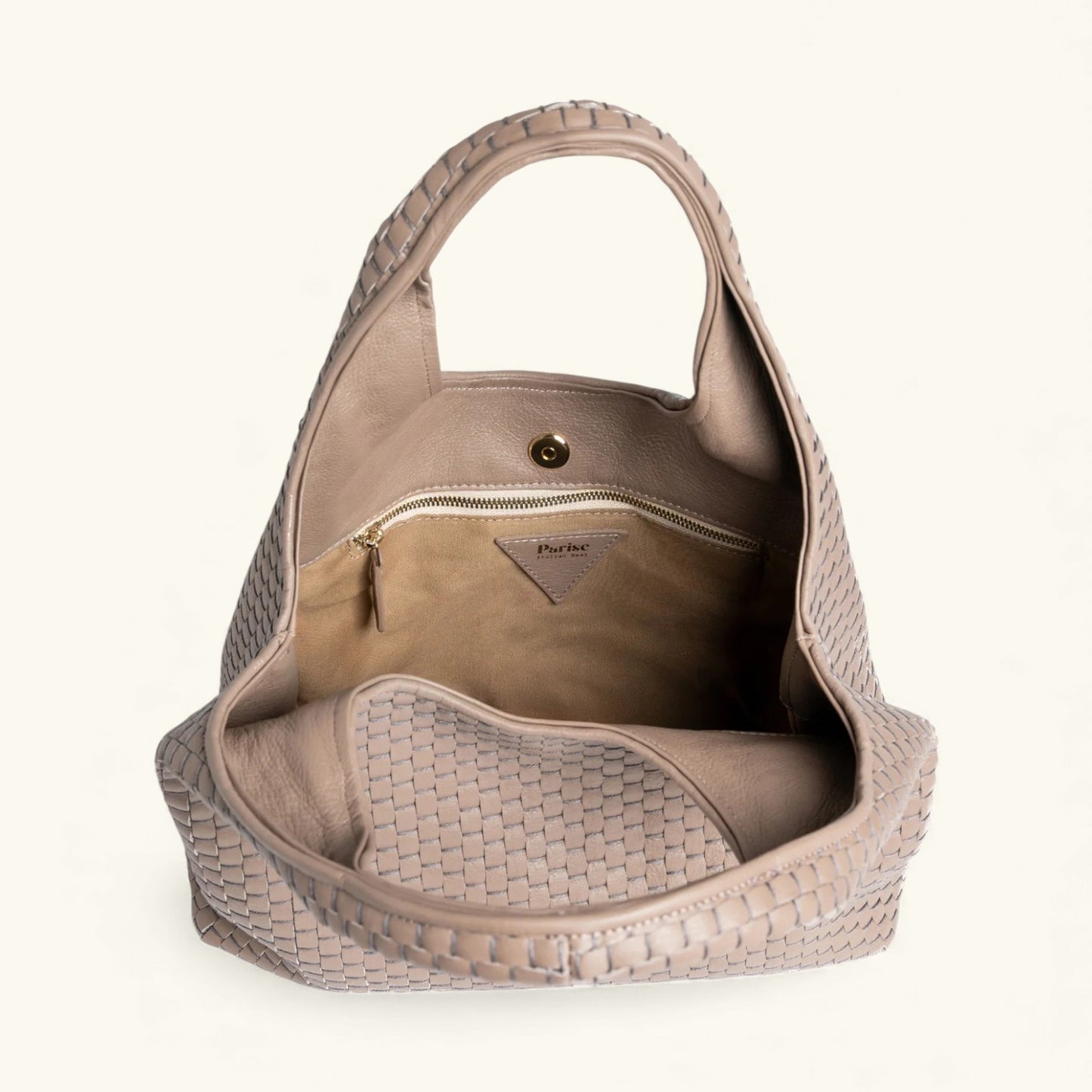 "1312" Woven Leather Hobo Bag