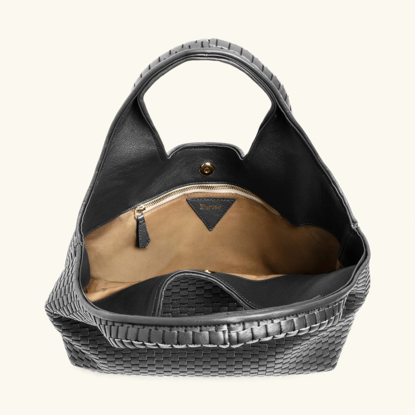 "1312" Woven Leather Hobo Bag