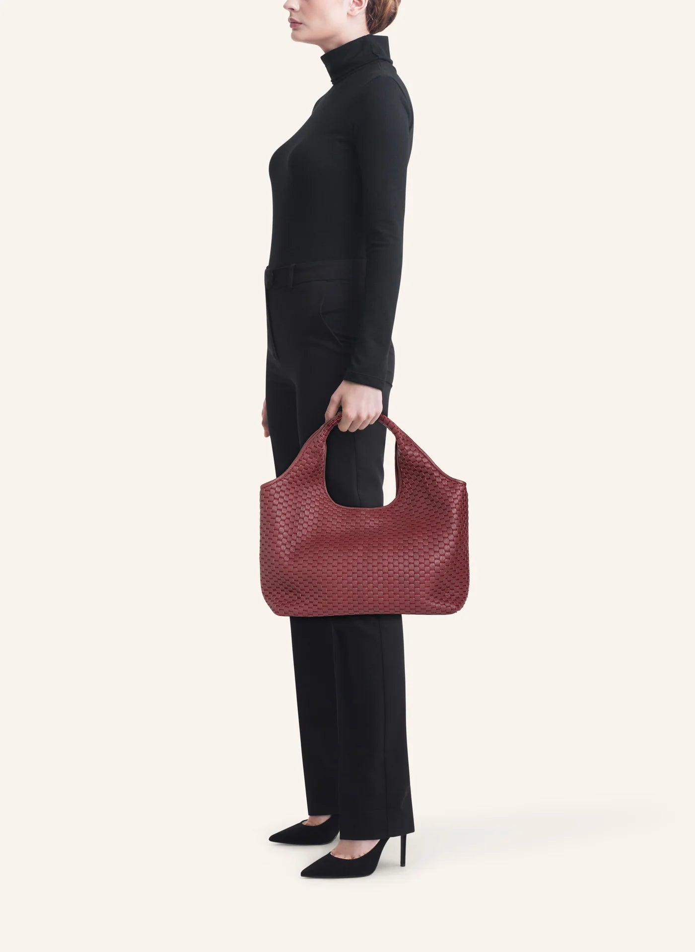 "1312" Woven Leather Hobo Bag