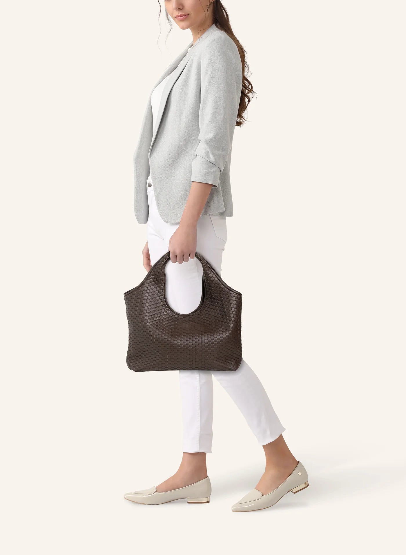 "1312" Woven Leather Hobo Bag