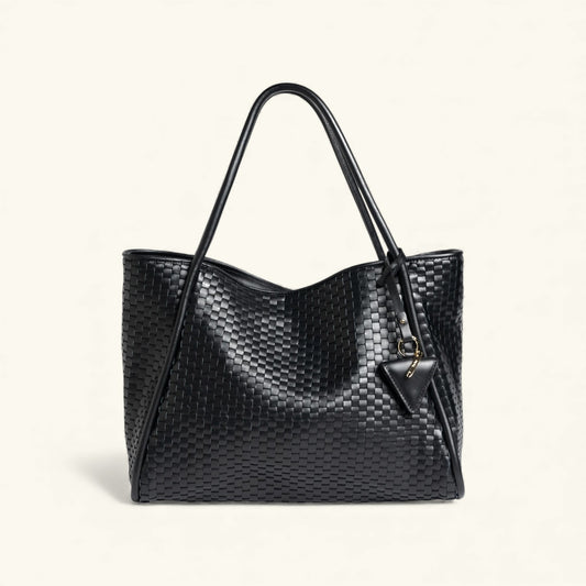 "09" TUBOLAR & PLAIN Woven Leather Tote Bag