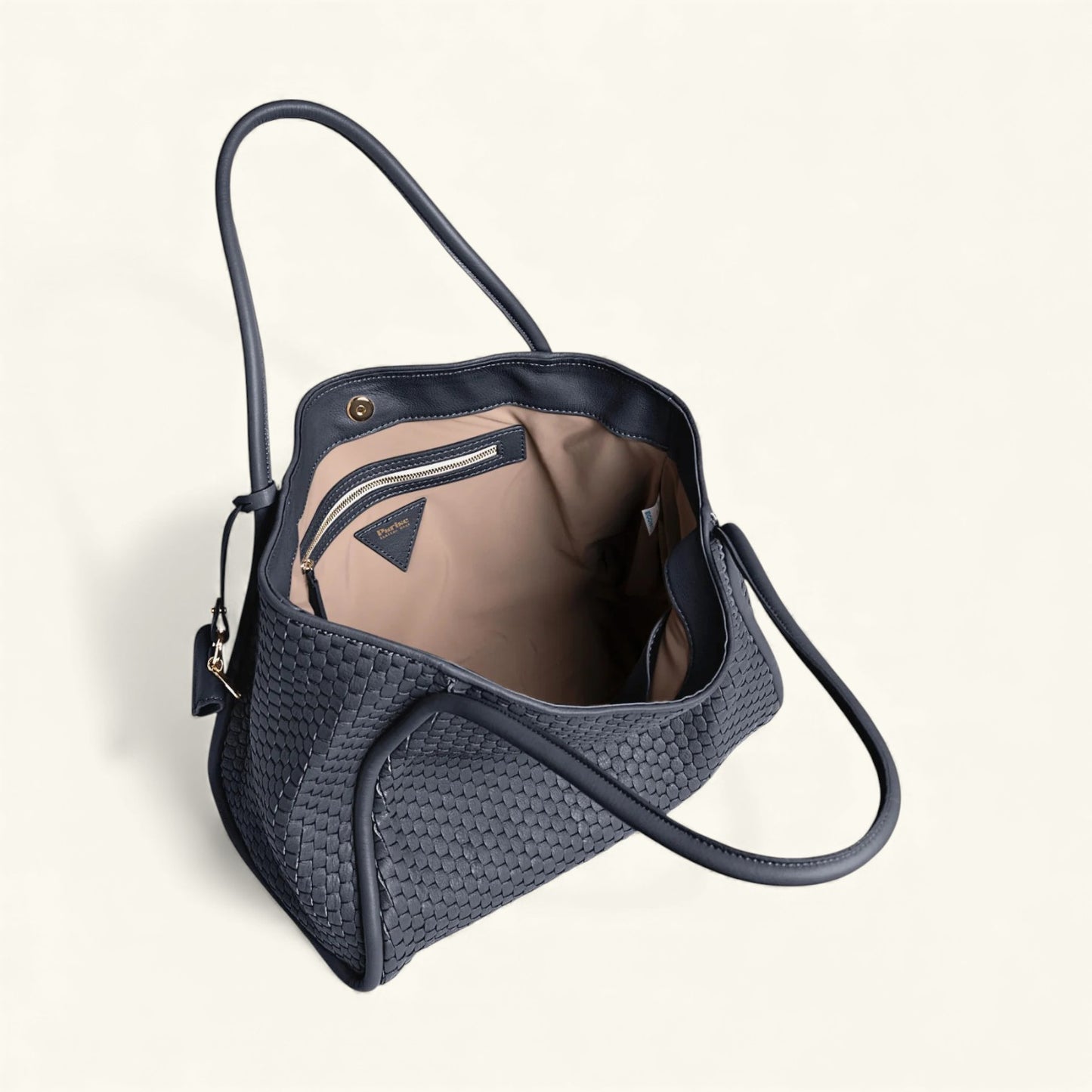 "09" TUBOLAR & PLAIN Woven Leather Tote Bag