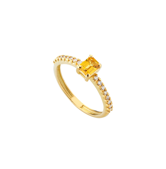 18k gold Vesper Yellow ring