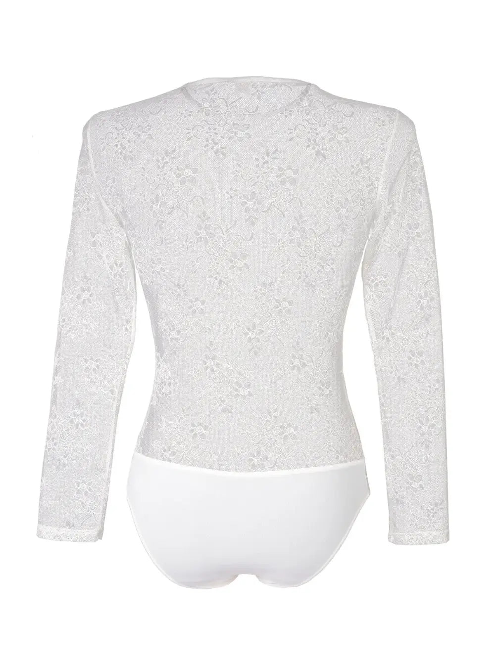 White Lace Long Sleeve Bodysuit