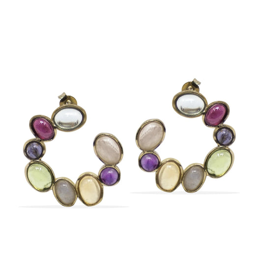 Cosmo Gold-Plated Multicolor Earrings