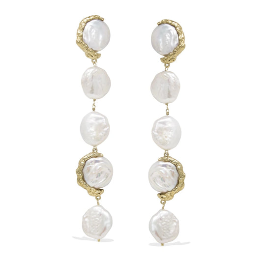 Ad Astra Gold-plated Pearl Statement Earrings